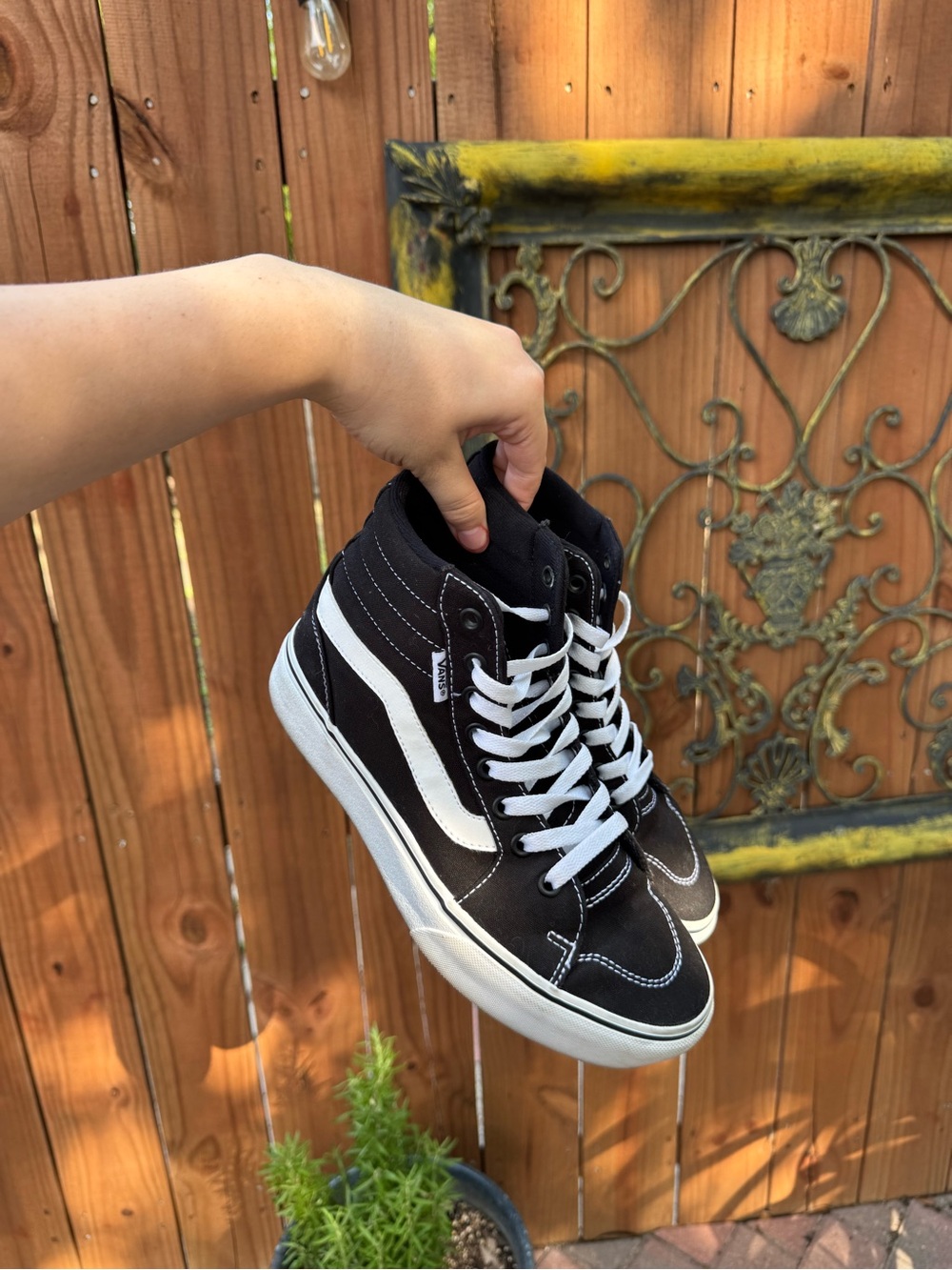 Vans Black & White High-Top Skate Sneakers